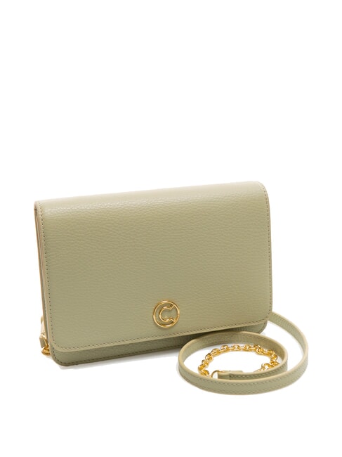 TULIP Borsa in pelle martellata con flap  celadon green - Borse Donna