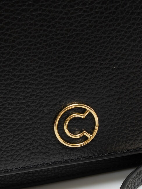 TULIP Borsa in pelle martellata con flap  Nero - Borse Donna