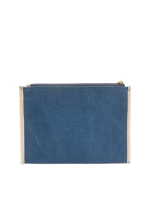 ANNA Pochette piatta in canvas blu navy/bianco latte abb. oro - Borse Donna