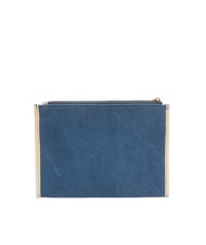 THE BRIDGE ANNA Pochette piatta in canvas blu navy/bianco latte abb. oro - Borse Donna - 4