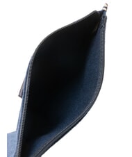 THE BRIDGE ANNA Pochette piatta in canvas blu navy/bianco latte abb. oro - Borse Donna - 5