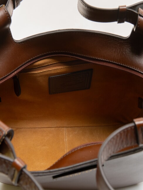 LUCIA Borsa shopping a spalla in pelle MARRONE - Borse Donna