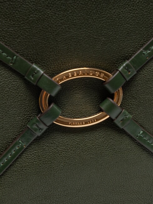 AMELIA Borsa a spalla in pelle derby green abb. oro - Borse Donna