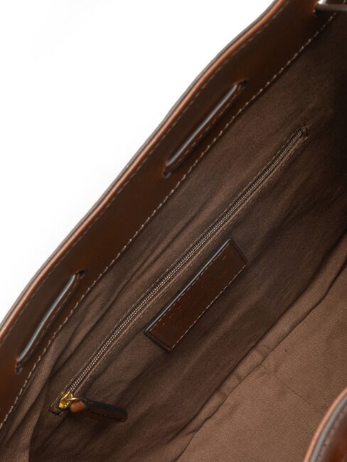 CARLOTTA Borsa in pelle a secchiello MARRONE - Borse Donna