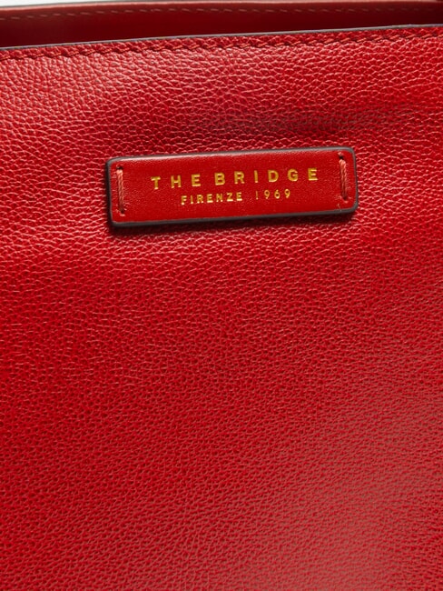 CARLOTTA Borsa shopping a spalla in pelle ciliegia/oro - Borse Donna