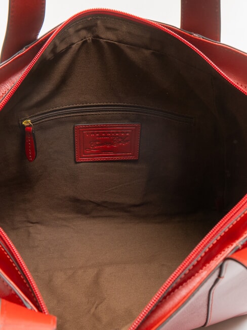 CARLOTTA Borsa shopping a spalla in pelle ciliegia/oro - Borse Donna