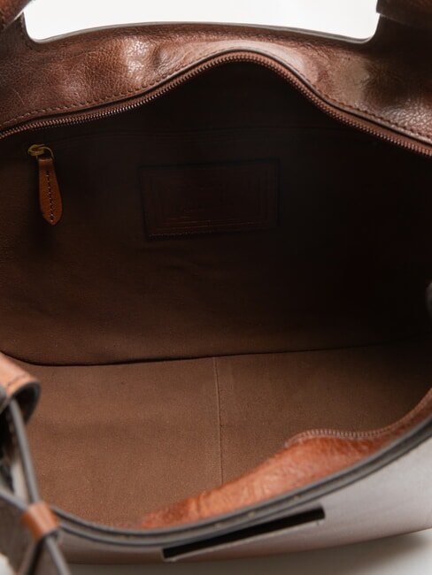 LUCIA Borsa shopping a spalla in pelle MARRONE - Borse Donna