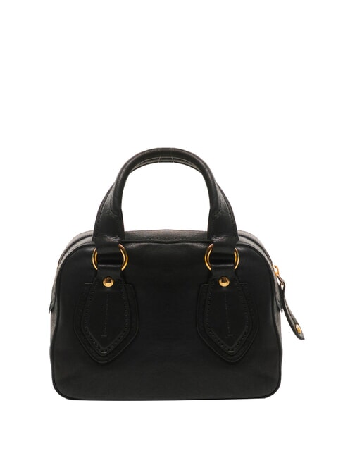 DAPHNE Borsa mini bauletto in pelle con tracolla Nero Oro - Borse Donna