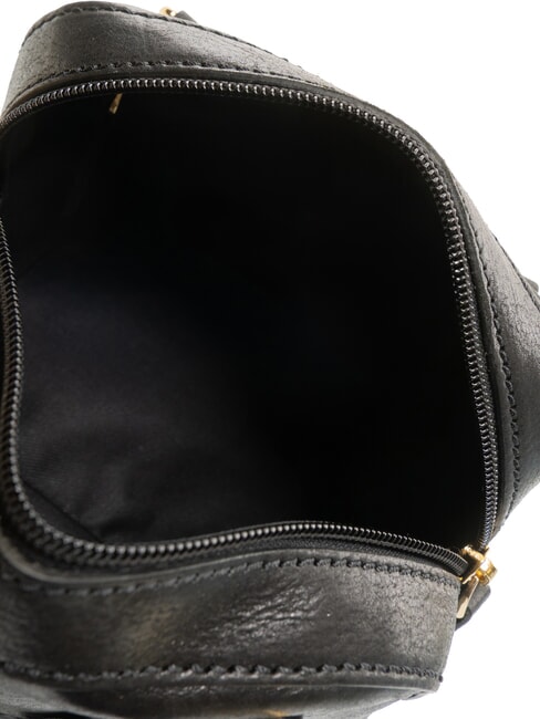 DAPHNE Borsa mini bauletto in pelle con tracolla Nero Oro - Borse Donna