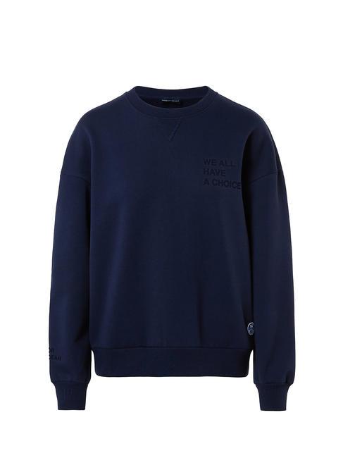 WE ALL HAVE A CHOICE Felpa in cotone navy blue - Felpe Donna