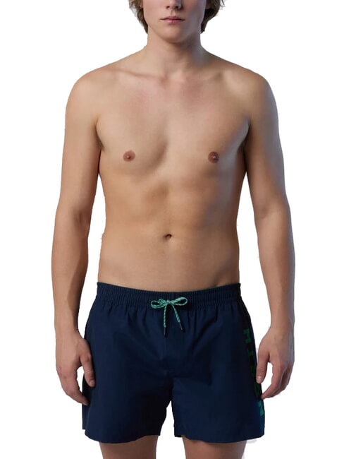 VOLLEY Costume boxer logo laterale navy blue - Costumi da bagno Uomo
