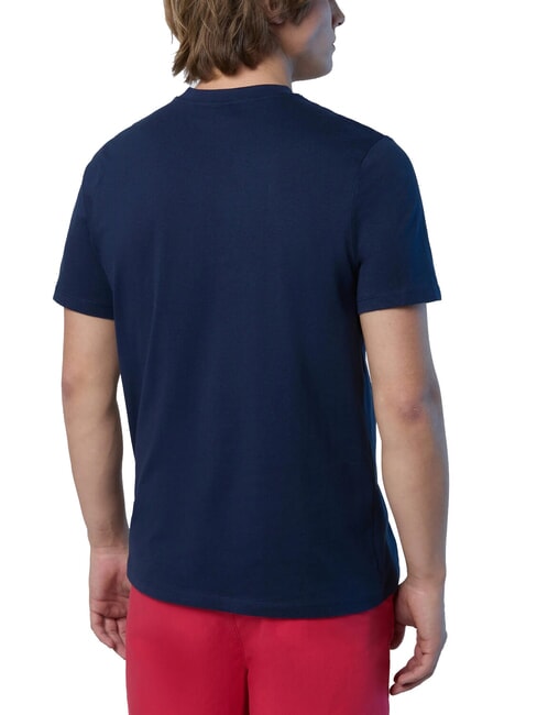 LINE PRINT T-shirt in cotone maxi stampa navy blue - T-shirt Uomo