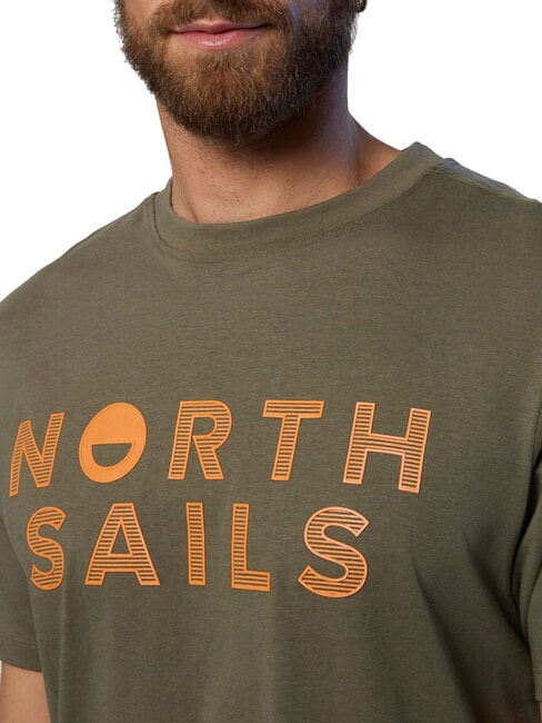 LINE PRINT T-shirt in cotone maxi stampa dusty olive - T-shirt Uomo