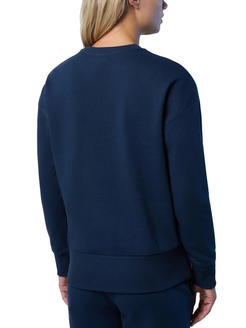 BASIC Felpa girocollo in cotone navy blue - Felpe Donna