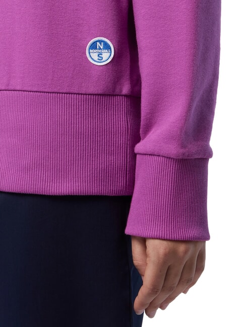 BASIC Felpa girocollo in cotone mauve - Felpe Donna