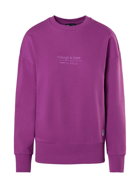 BASIC Felpa girocollo in cotone mauve - Felpe Donna
