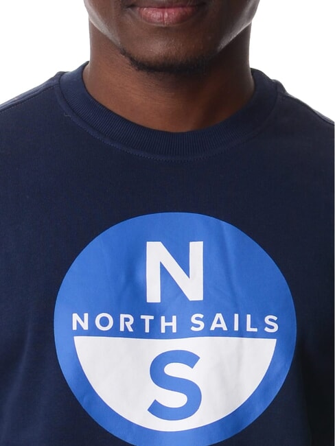 GRAPHIC Felpa girocollo in cotone navy blue - Felpe Uomo