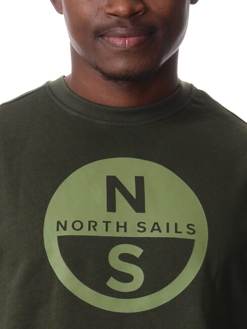 GRAPHIC Felpa girocollo in cotone forest green - Felpe Uomo