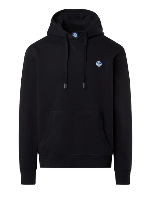 ROUND LOGO Felpa in cotone con cappuccio black - Felpe Uomo