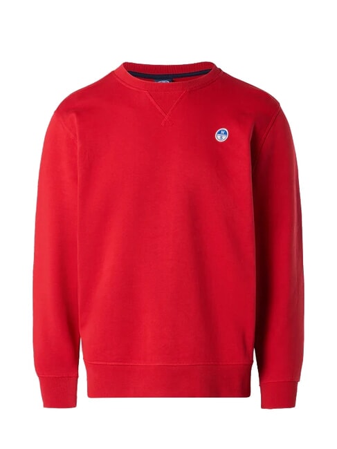 ROUND LOGO Felpa girocollo in cotone red lava - Felpe Uomo