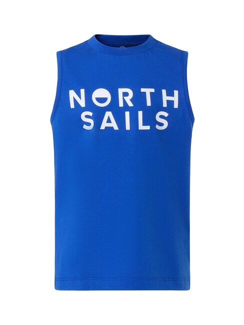 PRINTED KIDS Maglia giromanica in cotone surf blue - T-shirt Bambino