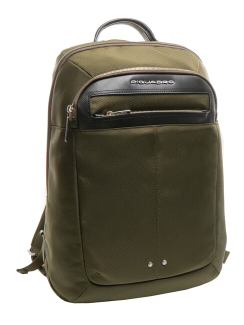 LINK Zaino in pelle e tessuto, porta pc 15.6" VERDE - Zaini da lavoro porta PC