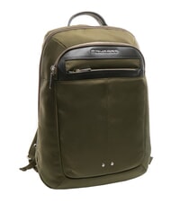 PIQUADRO LINK Zaino in pelle e tessuto, porta pc 15.6" VERDE - Zaini da lavoro porta PC - 4