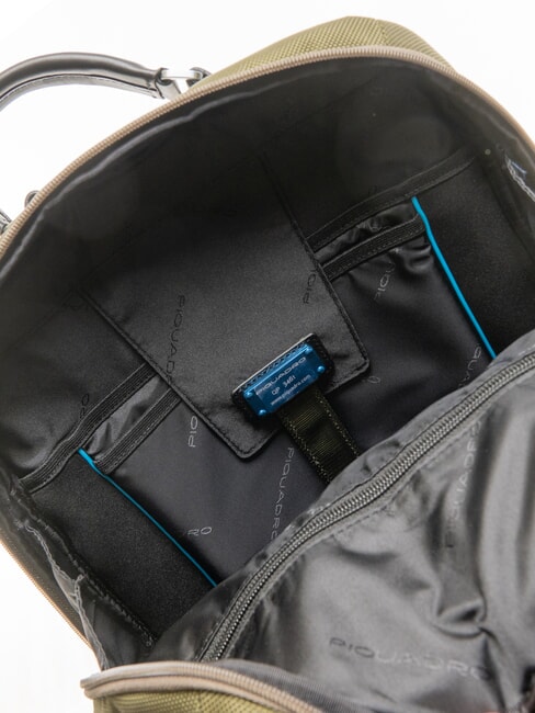 LINK Zaino in pelle e tessuto, porta pc 15.6" VERDE - Zaini da lavoro porta PC