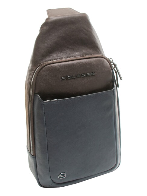 BLACK SQUARE Borsello zaino monospalla pelle blu/testa di moro - Zaini da lavoro porta PC