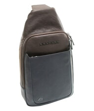 PIQUADRO BLACK SQUARE Borsello zaino monospalla pelle blu/testa di moro - Zaini da lavoro porta PC - 4