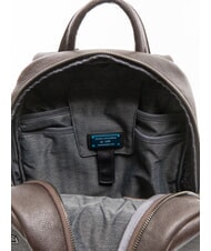 PIQUADRO BLACK SQUARE  Zaino porta PC 13,3", in pelle MORO - Zaini da lavoro porta PC - 5