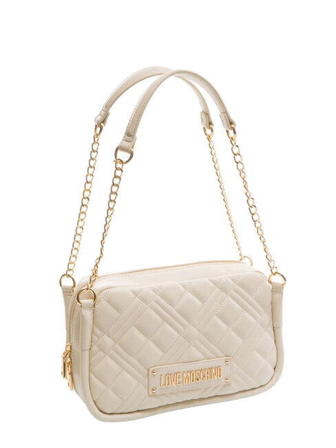 QUILTED Borsa a spalla manici catena avorio - Borse Donna