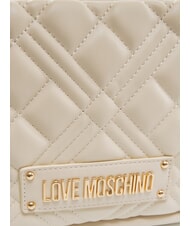 LOVE MOSCHINO QUILTED Borsa a spalla manici catena avorio - Borse Donna - 3