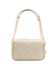 LOVE MOSCHINO QUILTED Borsa a spalla manici catena avorio - Borse Donna - 4