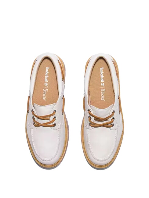 STONE STREET  Scarpe da barca a suola alta white full grain - Scarpe Donna