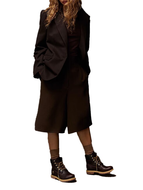 PREMIUM 6 INCH  Stivaletti imbottiti in pelle dk brown full grain w blk - Scarpe Donna