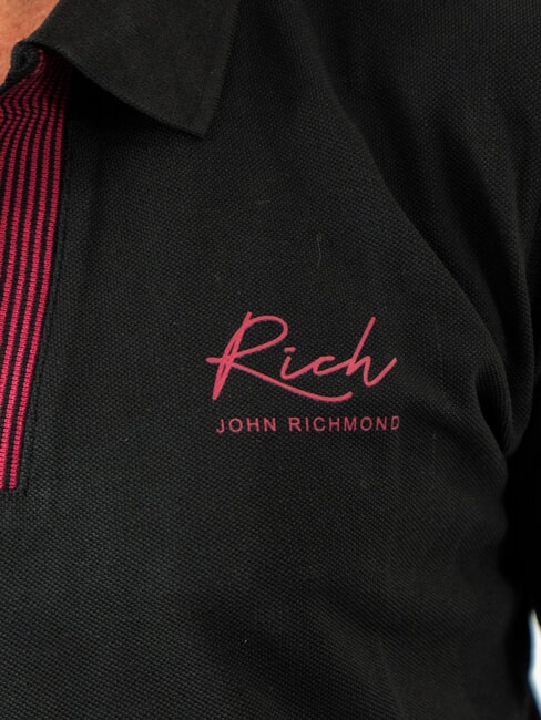 DABAK Polo mezza manica a V black - Polo Uomo