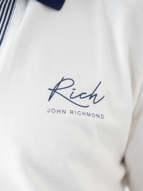 DABAK Polo mezza manica a V off-white - Polo Uomo