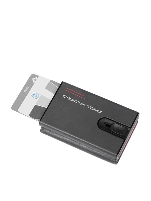 URBAN Portafoglio in pelle compatto con slider grigio - Portafogli Uomo