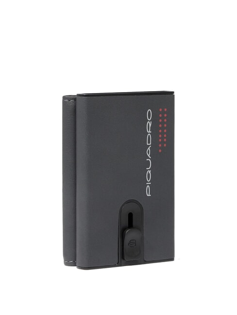 URBAN Portafoglio in pelle compatto con slider grigio - Portafogli Uomo