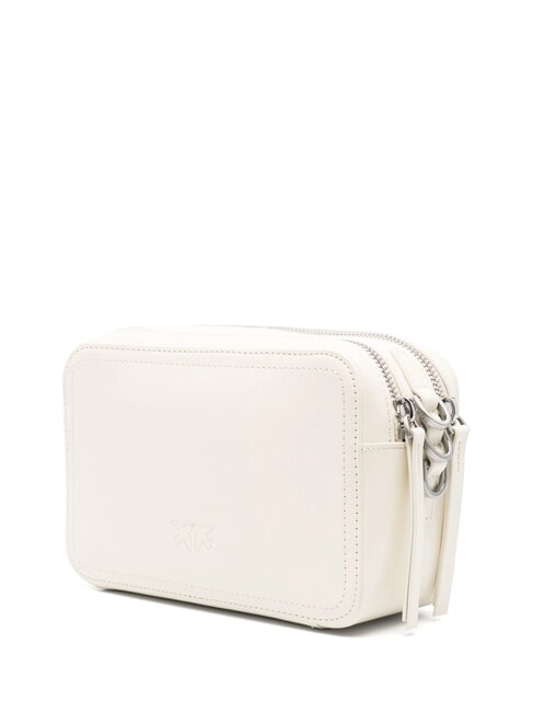 CARRIE Borsa camera case in pelle con logo in rilievo bianco seta-brushed silver - Borse Donna