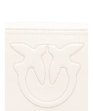 PINKO CARRIE Borsa camera case in pelle con logo in rilievo bianco seta-brushed silver - Borse Donna - 3