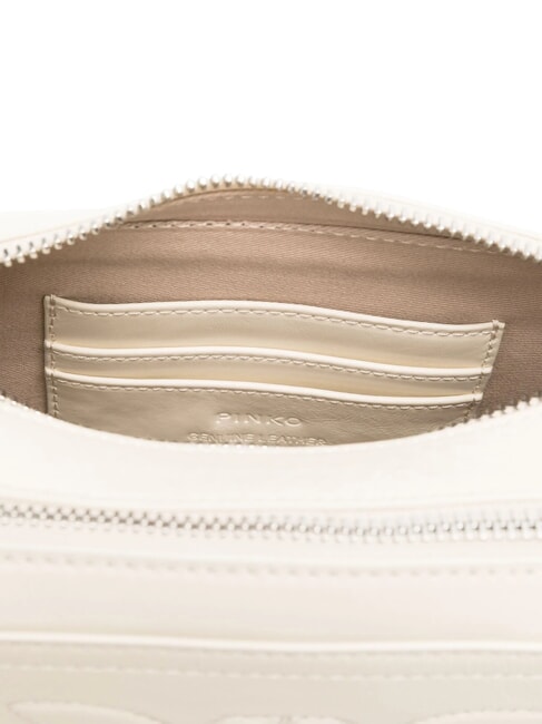 CARRIE Borsa camera case in pelle con logo in rilievo bianco seta-brushed silver - Borse Donna