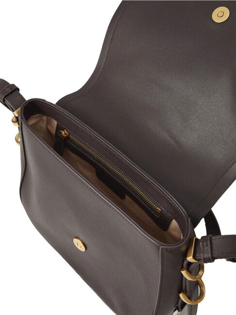 SADDLE Borsa a tracolla media in pelle con patta marrone moro-mix gal. gold-nik - Borse Donna