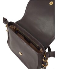 PINKO SADDLE Borsa a tracolla media in pelle con patta marrone moro-mix gal. gold-nik - Borse Donna - 6