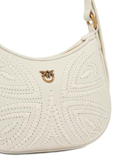 HALF MOON BABY Borsa a spalla bianco seta-antique gold - Borse Donna