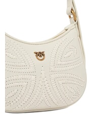 PINKO HALF MOON BABY Borsa a spalla bianco seta-antique gold - Borse Donna - 3