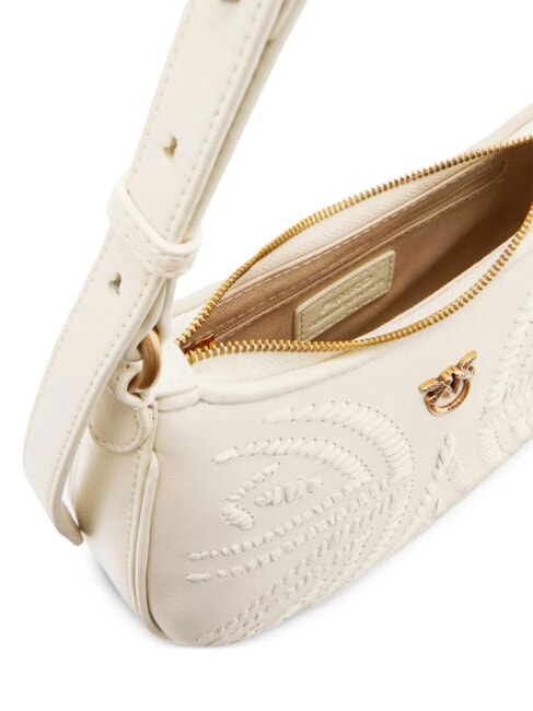 HALF MOON BABY Borsa a spalla bianco seta-antique gold - Borse Donna