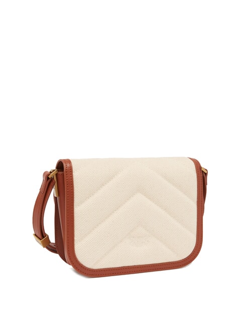 LOVE BOX BAG Borsa mini in canvas a tracolla beige/marrone-antique gold - Borse Donna