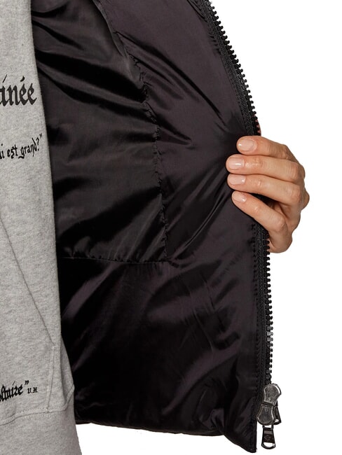 EUGENIE Piumino satin corto con cappuccio black - Piumini Donna